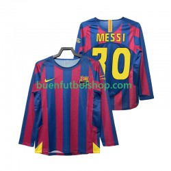 Camiseta de Fútbol FC Barcelona Lionel Messi 30 Retro Champions League 2005 2006 Primera Equipación Manga Larga Hombre