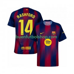 Camiseta de Fútbol FC Barcelona Marcus Rashford 14 2025-2026 Primera Equipación Manga Corta Hombre