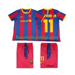 Camiseta de Fútbol FC Barcelona Neymar JR 11 Retro 2010 2011 Primera Equipación Manga Corta Niño