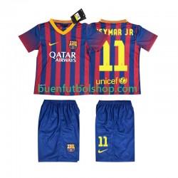 Camiseta de Fútbol FC Barcelona Neymar JR 11 Retro 2013 2014 Primera Equipación Manga Corta Niño
