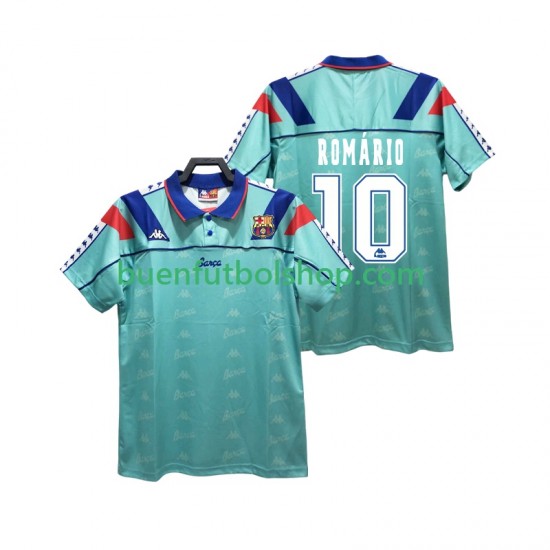 Camiseta de Fútbol FC Barcelona ROMARIO 10 Retro 1992 1995 Segunda Equipación Manga Corta Hombre