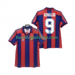 Camiseta de Fútbol FC Barcelona RONALDO 9 Retro 1996 1997 Primera Equipación Manga Corta Hombre