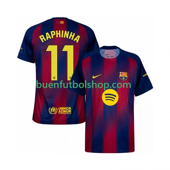 Camiseta de Fútbol FC Barcelona Raphinha 11 2025-2026 Primera Equipación Manga Corta Hombre Camiseta de Fútbol FC Barcelona Raphinha 11 2025-2026 Primera Equipación Manga Corta Hombre