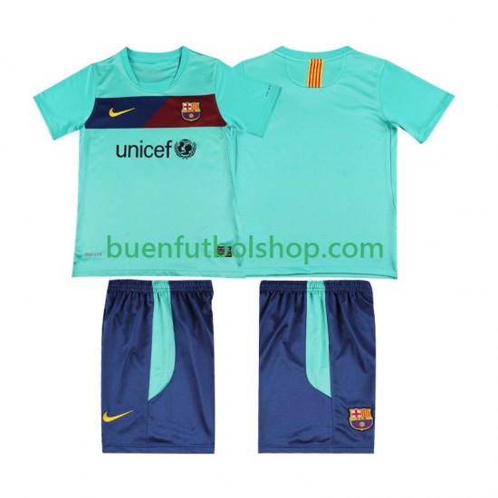 Camiseta de Fútbol FC Barcelona Retro 2010 2011 Segunda Equipación Manga Corta Niño