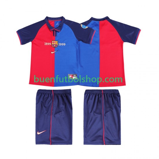 Camiseta de Fútbol FC Barcelona Retro 1999 2000 Primera Equipación Manga Corta Niño Camiseta de Fútbol FC Barcelona Retro 1999 2000 Primera Equipación Manga Corta Niño