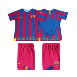 Camiseta de Fútbol FC Barcelona Retro Champions League 2005 2006 Primera Equipación Manga Corta Niño