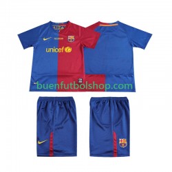 Camiseta de Fútbol FC Barcelona Retro Champions League 2008 2009 Primera Equipación Manga Corta Niño