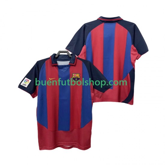 Camiseta de Fútbol FC Barcelona Retro 2003 2004 Primera Equipación Manga Corta Hombre