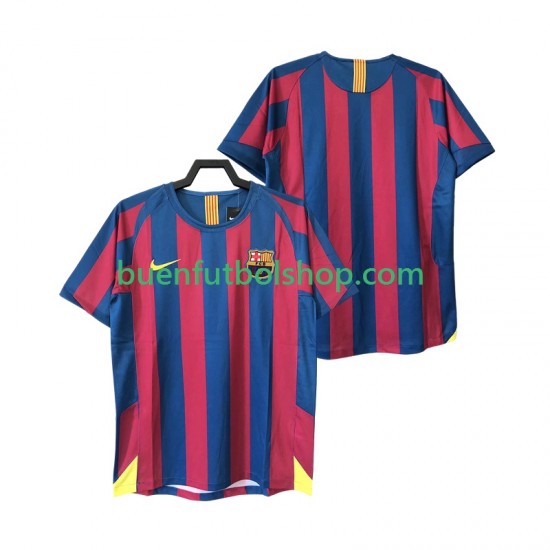 Camiseta de Fútbol FC Barcelona Retro 2005 2006 Primera Equipación Manga Corta Hombre