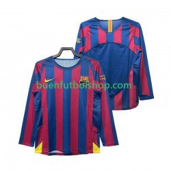 Camiseta de Fútbol FC Barcelona Retro Champions League 2005 2006 Primera Equipación Manga Larga Hombre