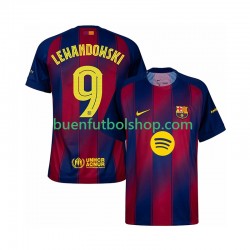 Camiseta de Fútbol FC Barcelona Robert Lewandowski 9 Champions League 2025-2026 Primera Equipación Manga Corta Hombre