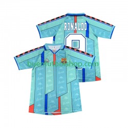 Camiseta de Fútbol FC Barcelona Ronaldo 9 Retro 1996 1997 Segunda Equipación Manga Corta Hombre