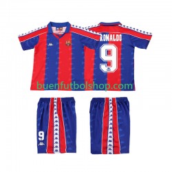 Camiseta de Fútbol FC Barcelona Ronaldo 9 Retro 1992 1995 Primera Equipación Manga Corta Niño