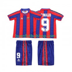 Camiseta de Fútbol FC Barcelona Ronaldo Retro 1996 1997 Primera Equipación Manga Corta Niño