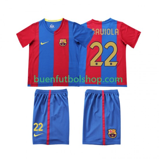 Camiseta de Fútbol FC Barcelona SAUIOLA 22 Retro 2006 2007 Primera Equipación Manga Corta Niño
