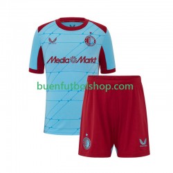 Camiseta de Fútbol Feyenoord Rotterdam 2025-2026 Tercera Equipación Manga Corta Niño