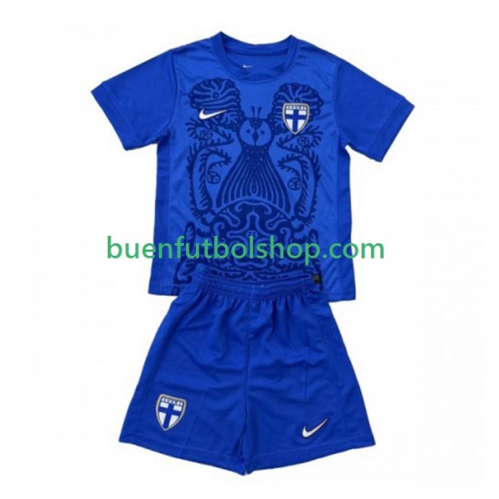 Camiseta de Fútbol Finlandia 2025 Segunda Equipación Manga Corta Niño