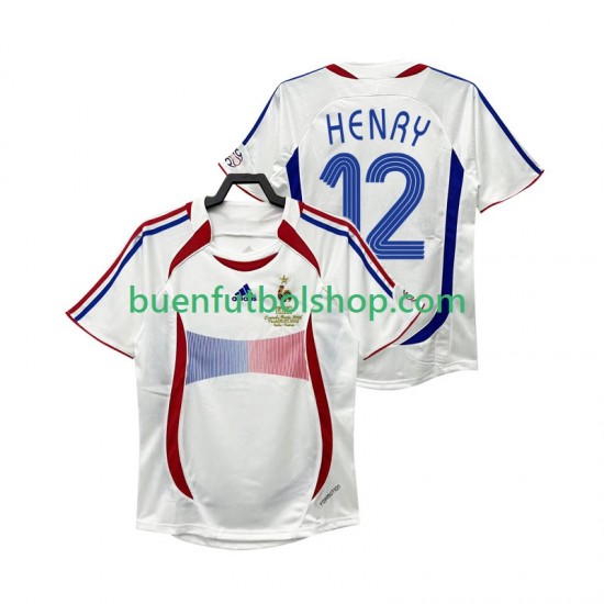 Camiseta de Fútbol Francia Henry 12 Retro 2006 Segunda Equipación Manga Corta Hombre Camiseta de Fútbol Francia Henry 12 Retro 2006 Segunda Equipación Manga Corta Hombre
