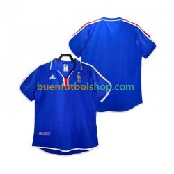 Camiseta de Fútbol Francia Retro 2000 Primera Equipación Manga Corta Hombre
