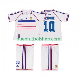 Camiseta de Fútbol Francia ZIDANE 10 Retro 1998 Segunda Equipación Manga Corta Niño Camiseta de Fútbol Francia ZIDANE 10 Retro 1998 Segunda Equipación Manga Corta Niño