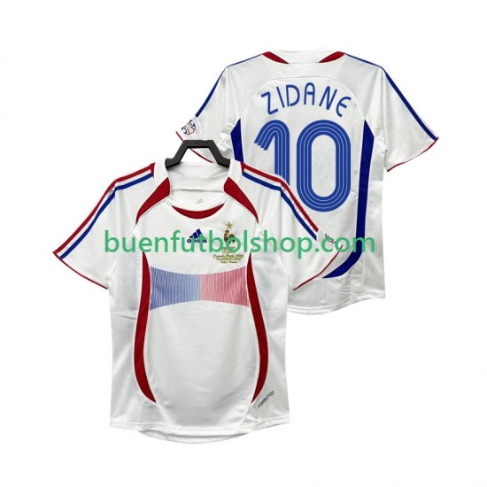Camiseta de Fútbol Francia ZIDANE 10 Retro 2006 Segunda Equipación Manga Corta Hombre