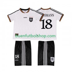Camiseta de Fútbol Alemania KLINSMANN 18 Retro 1996 Primera Equipación Manga Corta Niño