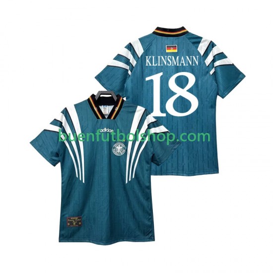 Camiseta de Fútbol Alemania KLINSMANN 18 Retro 1996 Segunda Equipación Manga Corta Hombre Camiseta de Fútbol Alemania KLINSMANN 18 Retro 1996 Segunda Equipación Manga Corta Hombre
