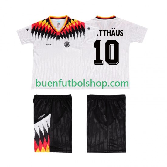 Camiseta de Fútbol Alemania MATTHAUS 10 Retro 1994 Primera Equipación Manga Corta Niño Camiseta de Fútbol Alemania MATTHAUS 10 Retro 1994 Primera Equipación Manga Corta Niño