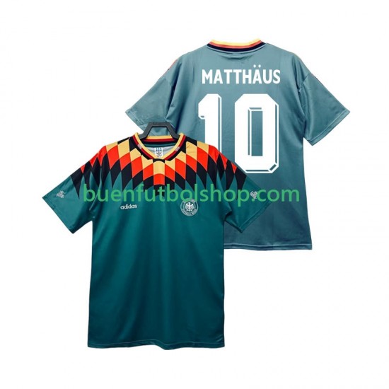 Camiseta de Fútbol Alemania MATTHAUS 10 Retro 1994 Segunda Equipación Manga Corta Hombre Camiseta de Fútbol Alemania MATTHAUS 10 Retro 1994 Segunda Equipación Manga Corta Hombre