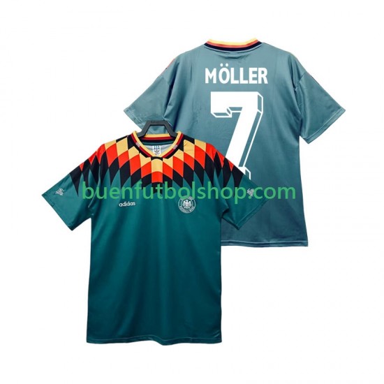 Camiseta de Fútbol Alemania MOLLER 7 Retro 1994 Segunda Equipación Manga Corta Hombre Camiseta de Fútbol Alemania MOLLER 7 Retro 1994 Segunda Equipación Manga Corta Hombre