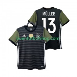 Camiseta de Fútbol Alemania MULLER 13 Retro 2016 Segunda Equipación Manga Corta Hombre