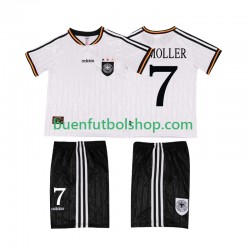 Camiseta de Fútbol Alemania Moller 7 Retro 1996 Primera Equipación Manga Corta Niño