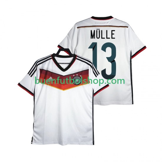 Camiseta de Fútbol Alemania Retro MULLER 13 2014 Primera Equipación Manga Corta Hombre Camiseta de Fútbol Alemania Retro MULLER 13 2014 Primera Equipación Manga Corta Hombre