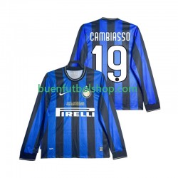 Camiseta de Fútbol Inter Milan CAMBIASSO 19 Retro 2009 2010 Primera Equipación Manga Larga Hombre