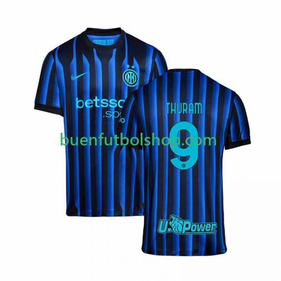 Camiseta de Fútbol Inter Milan Marcus Thuram 9 2025-2026 Primera Equipación Manga Corta Hombre