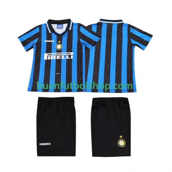 Camiseta de Fútbol Inter Milan Retro 1997 1998 Primera Equipación Manga Corta Niño Camiseta de Fútbol Inter Milan Retro 1997 1998 Primera Equipación Manga Corta Niño