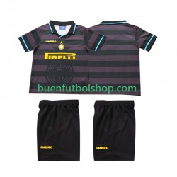 Camiseta de Fútbol Inter Milan Retro 1997 1998 Tercera Equipación Manga Corta Niño
