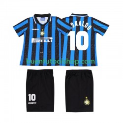 Camiseta de Fútbol Inter Milan Ronaldo 10 Retro 1997 1998 Primera Equipación Manga Corta Niño