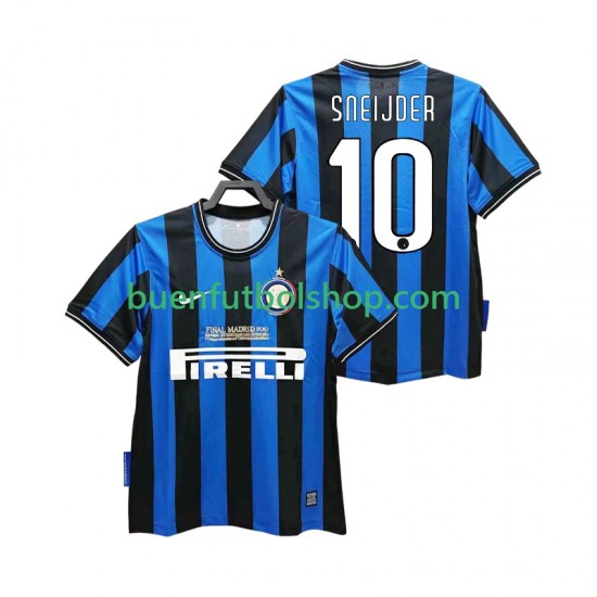 Camiseta de Fútbol Inter Milan SNEIJDER 10 Retro 2009 2010 Primera Equipación Manga Corta Hombre
