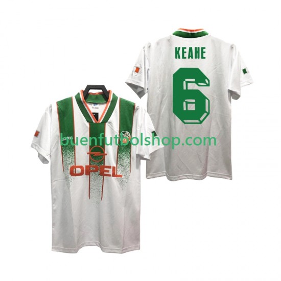 Camiseta de Fútbol Irlanda KEAHE 6 Retro 1994 Segunda Equipación Manga Corta Hombre