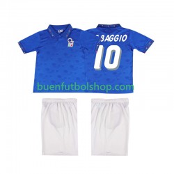 Camiseta de Fútbol Italia Roberto Baggio 10 Retro 1994 Primera Equipación Manga Corta Niño