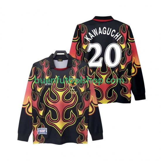 Camiseta de Fútbol Japón Portero KAWAGUGHI 20 Retro 1998 Primera Equipación Manga Larga Hombre