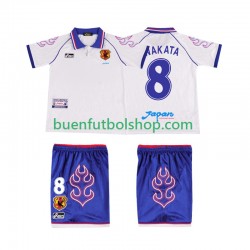 Camiseta de Fútbol Japón NAKATA 8 Retro 1998 Segunda Equipación Manga Corta Niño