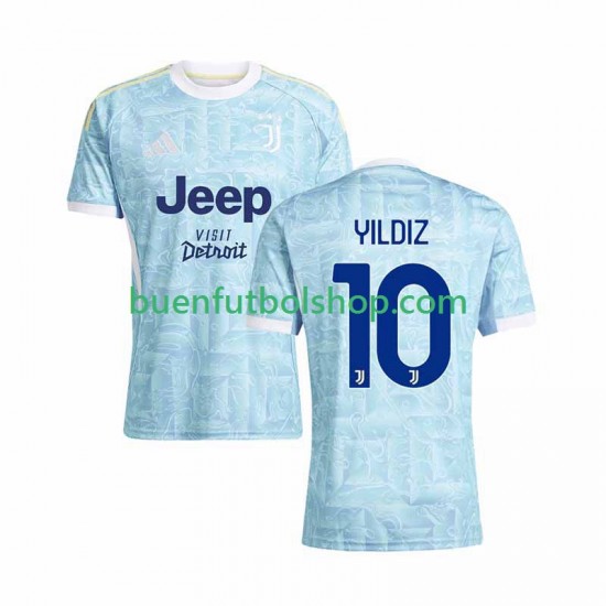 Camiseta de Fútbol Juventus Kenan Yildiz 10 2025-2026 Segunda Equipación Manga Corta Hombre Camiseta de Fútbol Juventus Kenan Yildiz 10 2025-2026 Segunda Equipación Manga Corta Hombre