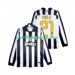 Camiseta de Fútbol Juventus Pirlo 21 Retro 2014 2015 Primera Equipación Manga Larga Hombre