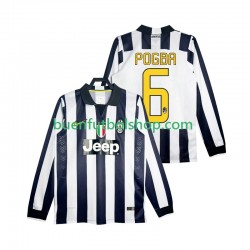 Camiseta de Fútbol Juventus Pogba 6 Retro 2014 2015 Primera Equipación Manga Larga Hombre