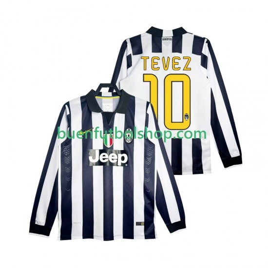 Camiseta de Fútbol Juventus TEVEZ 10 Retro 2014 2015 Primera Equipación Manga Larga Hombre Camiseta de Fútbol Juventus TEVEZ 10 Retro 2014 2015 Primera Equipación Manga Larga Hombre