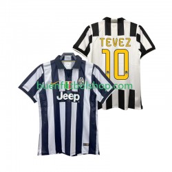 Camiseta de Fútbol Juventus TEVEZ 10 Retro 2014 2015 Primera Equipación Manga Corta Hombre