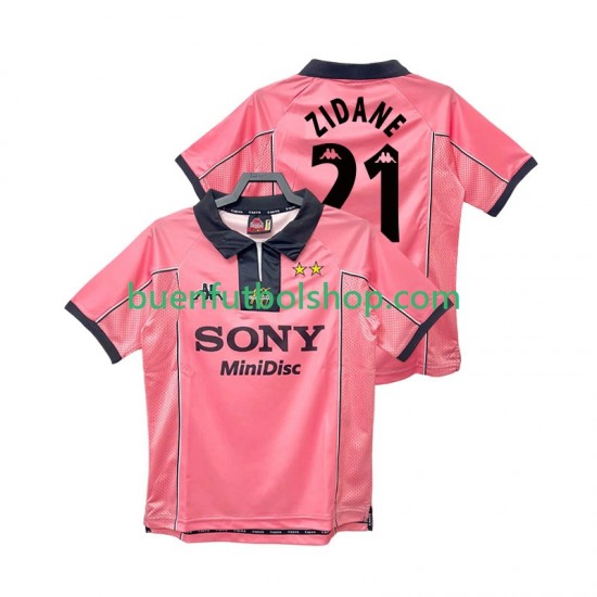 Camiseta de Fútbol Juventus ZIDANE 21 Retro 1997 1998 Segunda Equipación Manga Corta Hombre