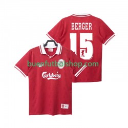 Camiseta de Fútbol Liverpool BERGER 15 Retro 1996 1998 Primera Equipación Manga Corta Hombre